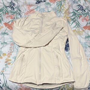 Women’s Lightweight Cream Zip-Front Jacket